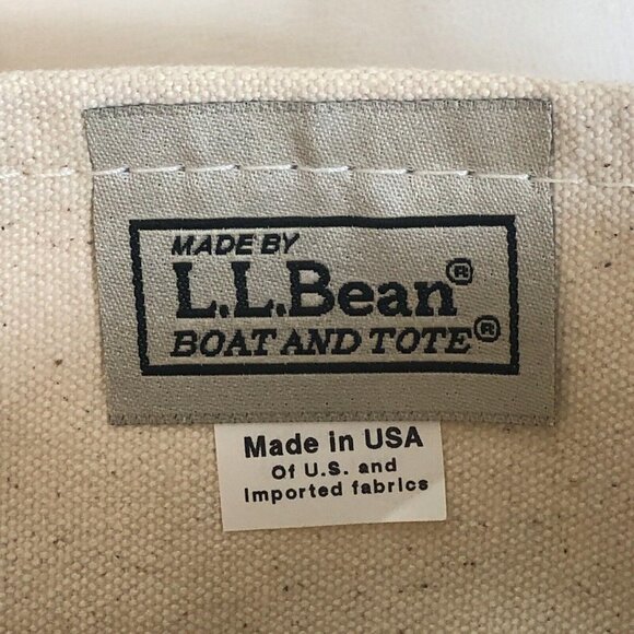 LL Bean Boat & Tote Canvas Red Double Handle Snowflake Small Bag Made in USA - Picture 11 of 13